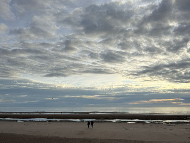 Beautiful scene of Blackpool north beach side