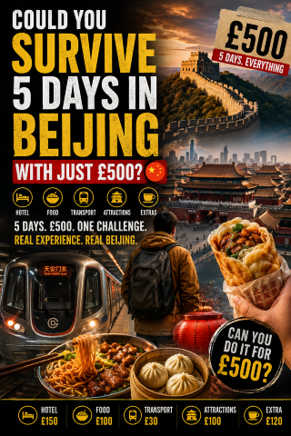Could you survive 5 days in beijing with just £500? 🇨🇳