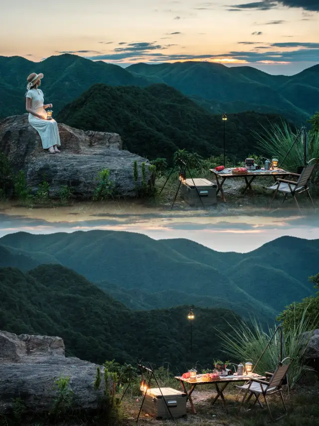 在安吉懸崖露營我拍到了年度絕美的落日！