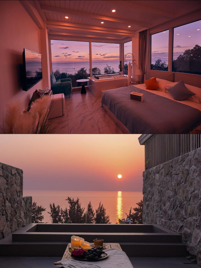 為了這個絕美日落海景酒店，往返涠洲島多次