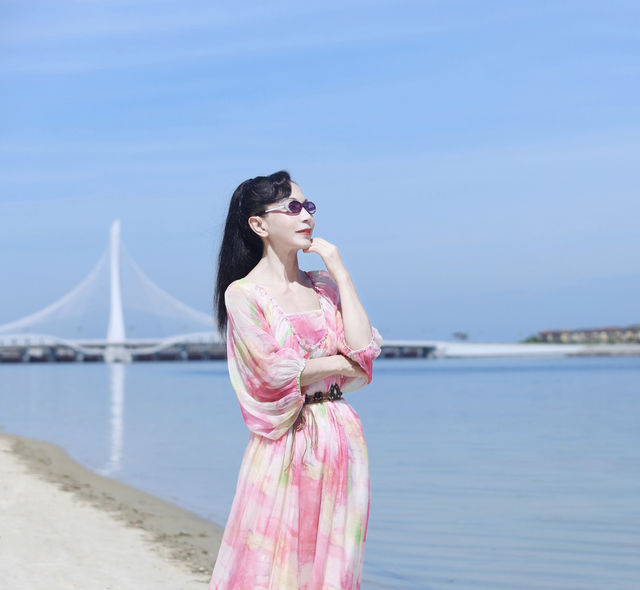 海花島嘅濱海公園，長長嘅椰夢長廊，隨手一拍都係大片
