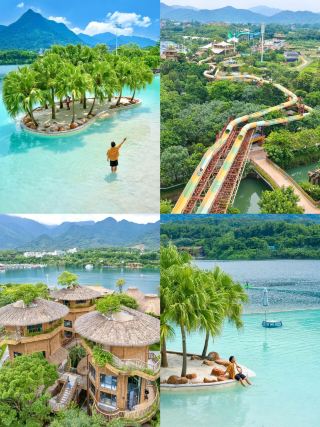 No. 101, Baishuizhai Avenue, Paitan Town, Zengcheng. Key highlights: coconut groves, white sand beaches, Tiffany blue lake, and palm trees – perfect for taking photos that make you feel like you're in the Maldives.