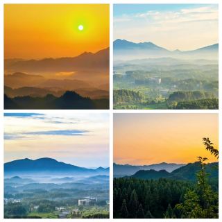 Xianren Mountain: My Dreamy Tea-Hill sunrisescenes in Fenggang Guizhou