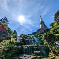 The sacred twin Pagodas atop Doi Inthanon's Peak