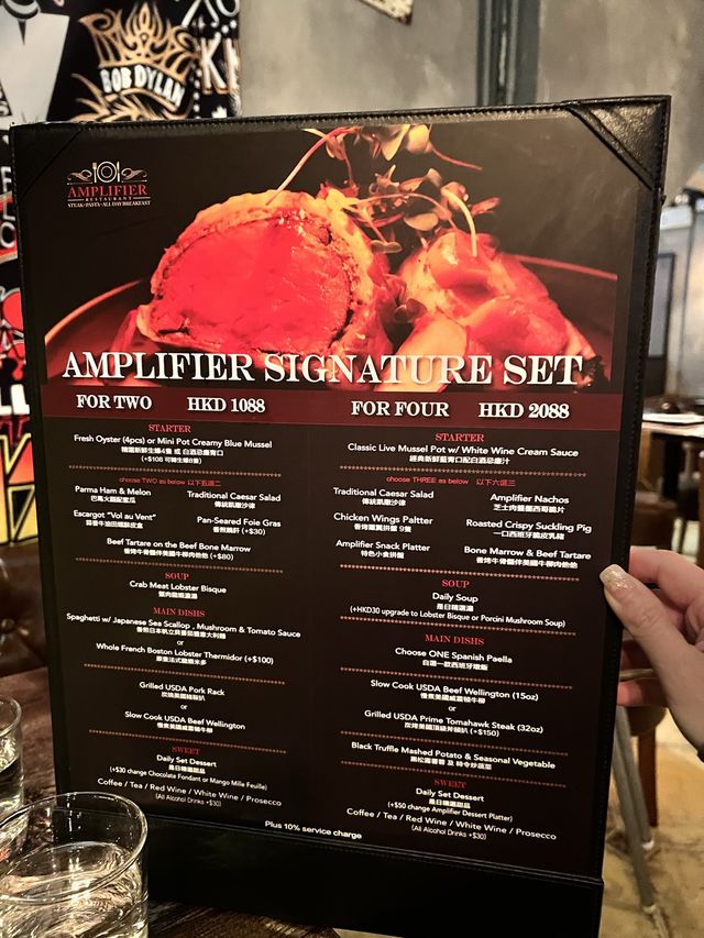 大圍Amplifier餐廳$1088二人套餐，包括法國生蠔，牛油田螺酥皮盒等豐富美食