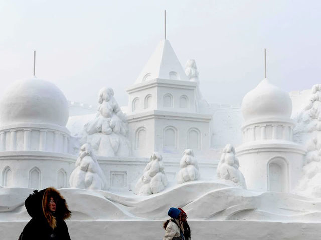 Midst of its peak ice and snow