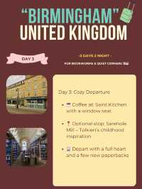 Birmingham 3-days itinerary 🫧