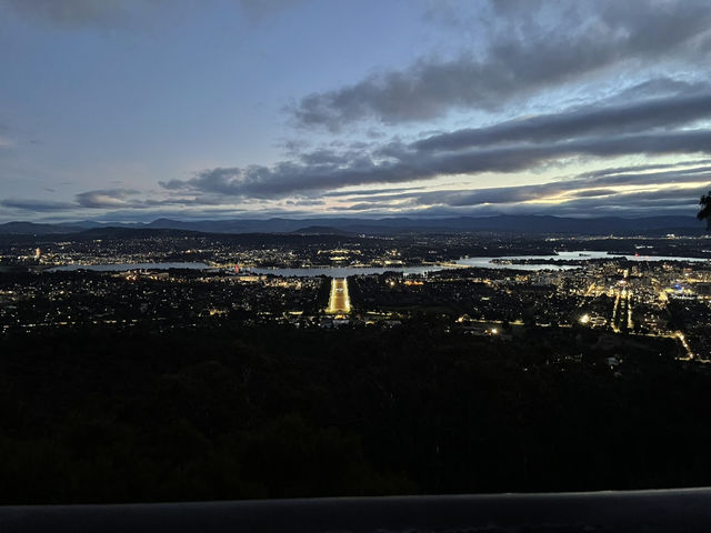 Mount Ainslie Lookout at Night – A Peaceful Glow Over Canberra