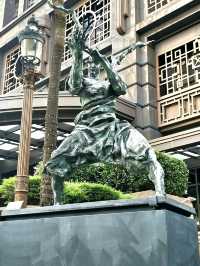 Heroic sculptures at ATLAS bar
