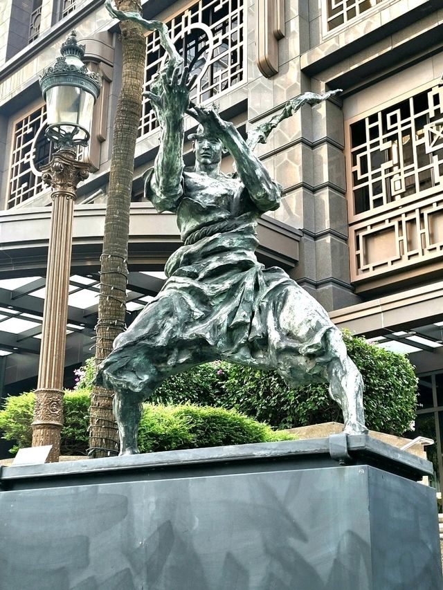 Heroic sculptures at ATLAS bar