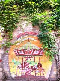 Magnificent street art in an ancient water town