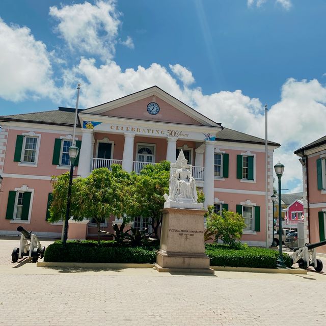 Old buildings and blue skies in the Bahamas