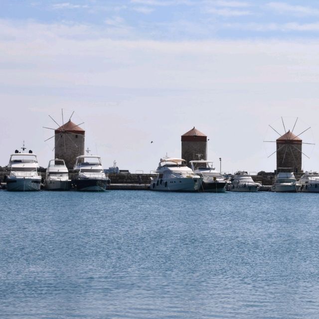 The windmills of Rhodes Old Port