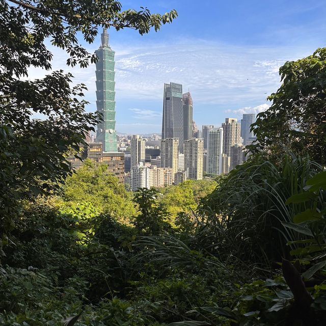 Stunning views of Taipei, elephant mountain. 