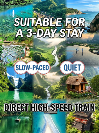 Accessible by high-speed rail | 4 slow-paced small cities, perfect for a 3-day getaway to unwind