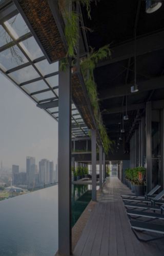 Rooftop swimming pool in budget hotel 