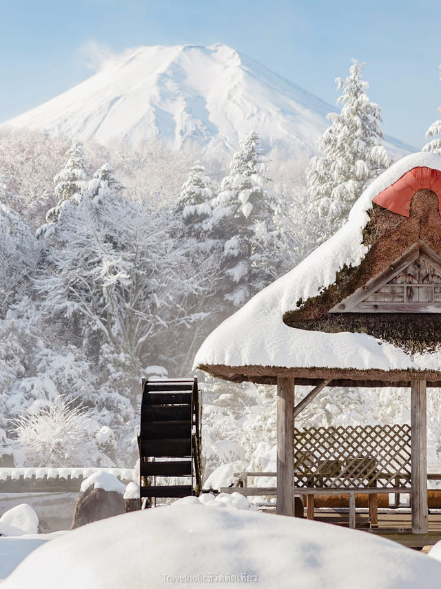 Winter In Oshino Hakkai วิวภูเขาไฟฟูจิ ❄️☃️ 