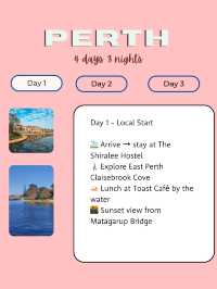 Perth 4 days itinerary 💖