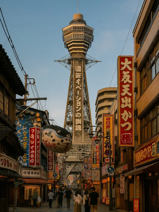 Retro Streets and Night Views at Tsutenkaku Tower in Osaka's Shinsekai