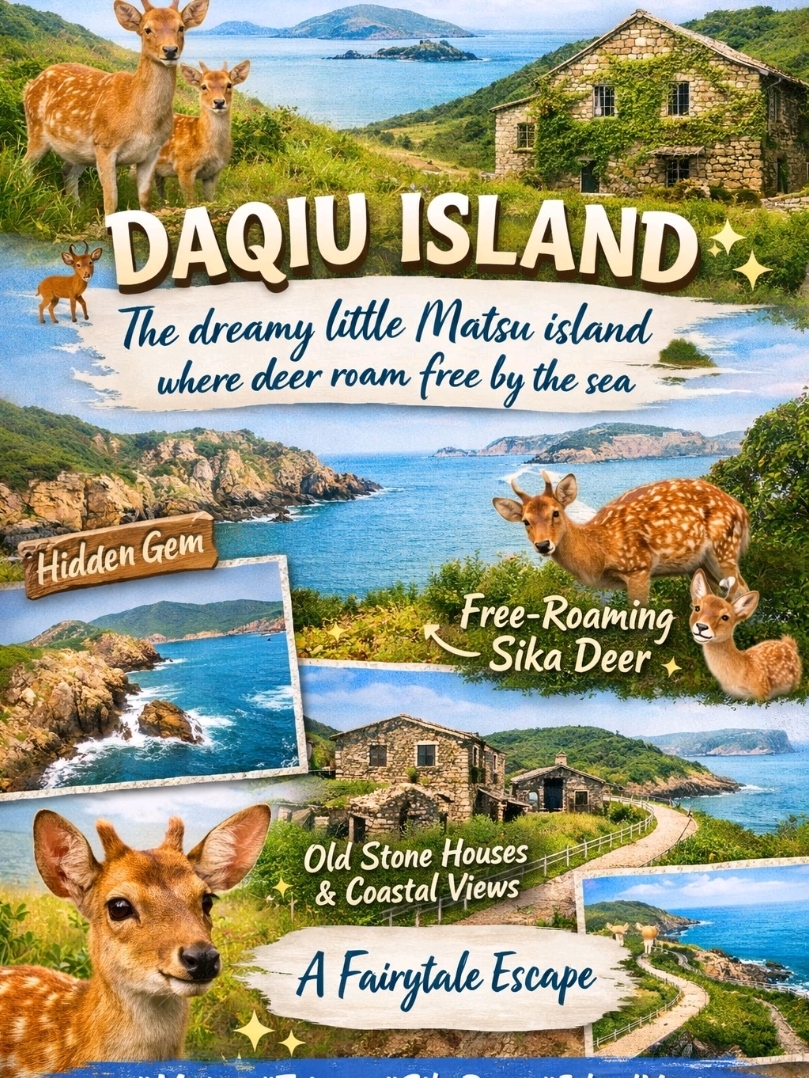 🦌🌿 DAQIU ISLAND: the dreamy little Matsu island where deer roam free by the sea ✨🏝️