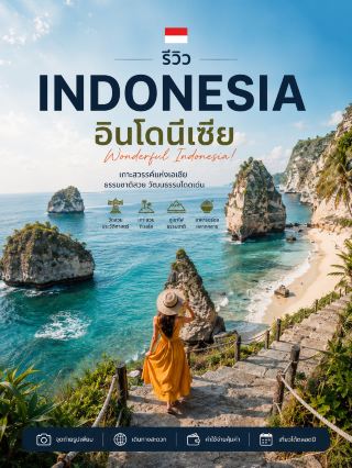 🇮🇩 รีวิวอินโดนีเซีย (Indonesia)

🇮🇩 อินโดนีเซีย เป็นประเทศหมู่เกาะที่ใหญ่ที่สุดในโลก มีเกาะมากกว่า 17,000 เกาะ และเต็มไปด้วยธรรมชาติที่หลากหลาย ตั้งแต่ชายหาดน้ำใส ภูเขาไฟ ป่าฝนเขตร้อน ไปจนถึงวัดโบราณและเมืองที่มีเอกลักษณ์ ทำให้เป็นหนึ่งในจุดหมายปลายทางยอดนิยมของนักท่องเที่ยวทั่วโลก 🌴✨

✈️ นักท่องเที่ยวส่วนใหญ่มักเริ่มต้นที่ บาหลี (Bali) แต่จริง ๆ แล้วอินโดนีเซียยังมีสถานที่สวย ๆ อีกมากมาย เช่น เกาะโคโมโด ยอกยาการ์ตา ลอมบอก และราชาอัมพัต แต่ละแห่งมีเสน่ห์แตกต่างกัน ทั้งธรรมชาติ วัฒนธรรม และกิจกรรมผจญภัย

🍜 สายกินก็ไม่ผิดหวัง เพราะอาหารอินโดนีเซียมีรสชาติจัดจ้านและหลากหลาย ไม่ว่าจะเป็น นาซีโกเร็ง (Nasi Goreng), มีโกเร็ง (Mie Goreng), สะเต๊ะ, เรินดัง (Rendang) และกาแฟท้องถิ่นที่มีชื่อเสียงระดับโลก

⸻

📍 10 สถานที่ห้ามพลาด

🏝️ 1. Bali

เกาะสวรรค์ที่โด่งดังที่สุดของอินโดนีเซีย มีทั้งชายหาด วัดสวย คาเฟ่ รีสอร์ตหรู และนาขั้นบันได เหมาะกับทุกสไตล์การท่องเที่ยว

🐉 2. Komodo National Park

อุทยานแห่งชาติที่เป็นบ้านของ มังกรโคโมโด สัตว์เลื้อยคลานที่ใหญ่ที่สุดในโลก พร้อมชายหาดสีชมพูและจุดดำน้ำระดับโลก

🛕 3. Borobudur Temple

วัดพุทธที่ใหญ่ที่สุดในโลก และมรดกโลกของ UNESCO โดดเด่นด้วยสถาปัตยกรรมอายุกว่า 1,200 ปี

🌋 4. Mount Bromo

ภูเขาไฟชื่อดังที่มีวิวพระอาทิตย์ขึ้นสวยที่สุดแห่งหนึ่งของอินโดนีเซีย ทะเลหมอกและปล่องภูเขาไฟสร้างบรรยากาศที่น่าประทับใจ

🌊 5. Raja Ampat

สวรรค์ของนักดำน้ำ น้ำทะเลใส แนวปะการังอุดมสมบูรณ์ และความหลากหลายทางทะเลติดอันดับโลก

🌾 6. Tegallalang Rice Terrace

นาขั้นบันไดสีเขียวในบาหลีที่มีชื่อเสียงระดับโลก เป็นจุดถ่ายรูปยอดนิยมและสะท้อนวิถีเกษตรแบบดั้งเดิม

🏖️ 7. Nusa Penida

เกาะที่มีหน้าผาหินและชายหาดสวยงาม เช่น Kelingking Beach และ Angel’s Billabong น้ำทะเลสีฟ้าครามโดดเด่น

🕌 8. Istiqlal Mosque

มัสยิดที่ใหญ่ที่สุดในเอเชียตะวันออกเฉียงใต้ ตั้งอยู่ในกรุงจาการ์ตา เป็นสัญลักษณ์สำคัญของประเทศ

🏞️ 9. Lake Toba

ทะเลสาบภูเขาไฟที่ใหญ่ที่สุดในเอเชียตะวันออกเฉียงใต้ มีเกาะซาโมซีร์อยู่กลางทะเลสาบและวิวธรรมชาติอันเงียบสงบ

🌅 10. Tanah Lot Temple

วัดฮินดูริมทะเลที่ตั้งอยู่บนโขดหิน เป็นหนึ่งในแลนด์มาร์กที่สวยที่สุดของบาหลี โดยเฉพาะช่วงพระอาทิตย์ตก

⸻

💰 ค่าใช้จ่ายโดยประมาณ

✈️ ตั๋วเครื่องบิน: 4,000–10,000 บาท

🏨 โรงแรม: 1,000–6,000 บาท/คืน

🚗 ค่าเดินทาง: 200–600 บาท/วัน

🍜 ค่าอาหาร: 100–400 บาท/มื้อ

⸻

📅 ช่วงเวลาที่แนะนำ

☀️ ช่วง เมษายน–ตุลาคม เป็นฤดูแล้ง อากาศแจ่มใส เหมาะกับการเที่ยวทะเล ดำน้ำ และกิจกรรมกลางแจ้ง ส่วนช่วง พฤศจิกายน–มีนาคม เป็นฤดูฝน แต่ยังสามารถท่องเที่ยวได้ โดยเฉพาะเมืองและแหล่งวัฒนธรรม

⸻

✨ อินโดนีเซียเป็นประเทศที่มีครบทุกอย่าง ทั้งทะเลระดับโลก ภูเขาไฟ วัดโบราณ ธรรมชาติ และวัฒนธรรมที่เป็นเอกลักษณ์ ไม่ว่าจะเป็นสายพักผ่อน สายผจญภัย หรือสายถ่ายรูป ก็สามารถเก็บความประทับใจกลับบ้านได้อย่างแน่นอน 📸🌴

#Indonesia #อินโดนีเซีย #เที่ยวต่างประเทศ #เที่ยวรอบโลก