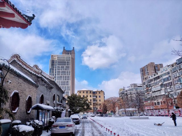 煙台天后行宮雪景