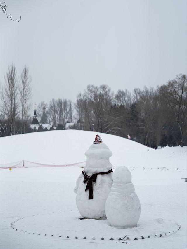 哈爾濱的伏爾加莊園下雪太美了