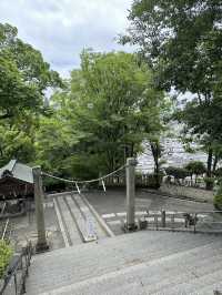 日本岡山-阿智神社：倉敷重要信仰，山上一飽倉敷市景