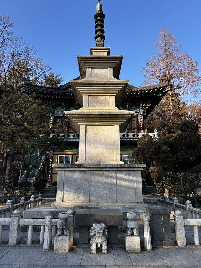 추운데도 절 마당을 스치는 바람 소리를 느낄수 있는 삼성산 보장사🇰🇷