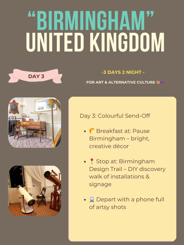 Birmingham 3-days itinerary ☀️