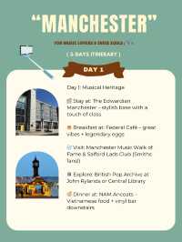 Manchester 3-days itinerary 👑