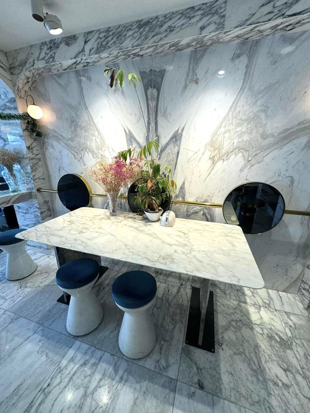 Marble walls, velvet vibes, and heavenly