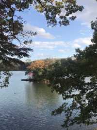 【静岡県　伊東市　一碧湖のゴールデンサンセット】