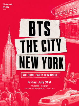 💜BTS THE CITY New York: Welcome Party at Marquee 🗽