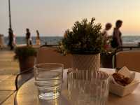 Thessaloniki evening waterfront stroll 