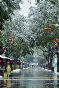 西安_雪花飄飄的大雁塔