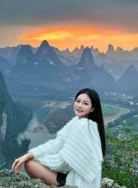 桂林的山，日落時的你美得不像話啊啊啊啊