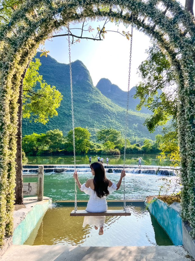 Encounter with Yulong River in Yangshuo📍Unexpectedly stumbled upon a fairy-tale treasure guesthouse nestled in the landscape painting🏔️