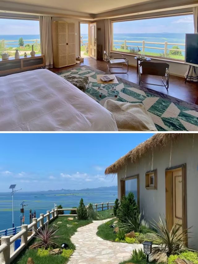 青島醒在海裡民宿。