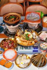 在新會浪漫江邊看日落吃瓦片烤肉～