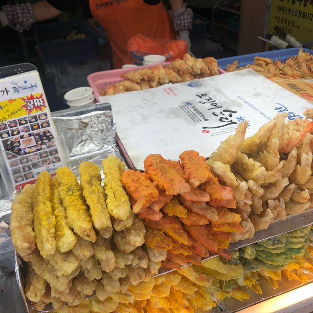 대포항 새우튀김 맛집거리가 있어요! 소라엄마튀김