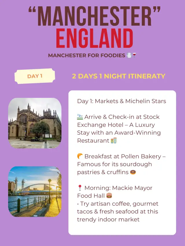 Manchester itinerary for Foodies 🍽️🍷