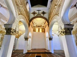Toledo | The white Santa Maria Church is a perfect blend of Jewish and Islamic styles