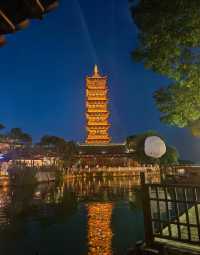 江南憶 最憶之嘉興:水鄉夜遊古塔倒影,絕美絕美