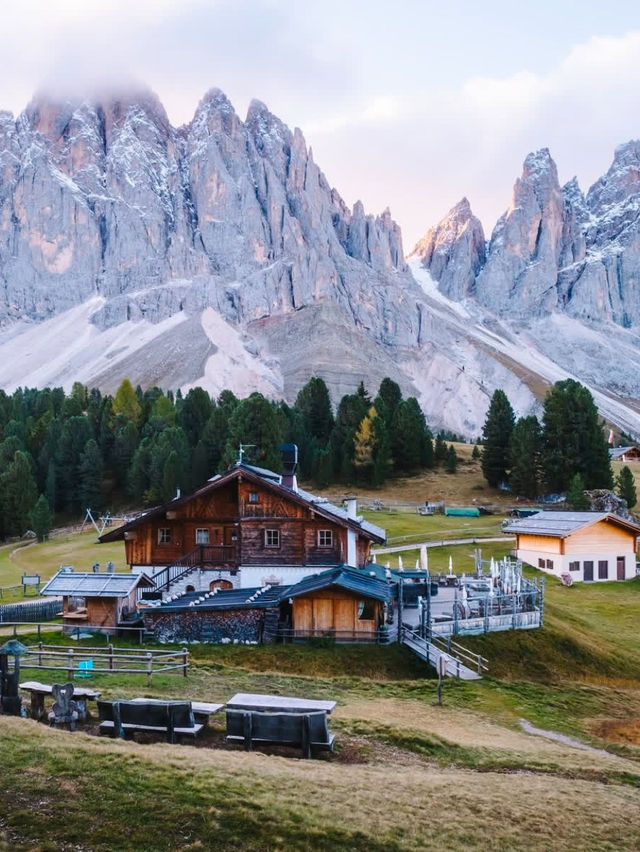 Watching the Sunset at Geisleralm in Dolomites