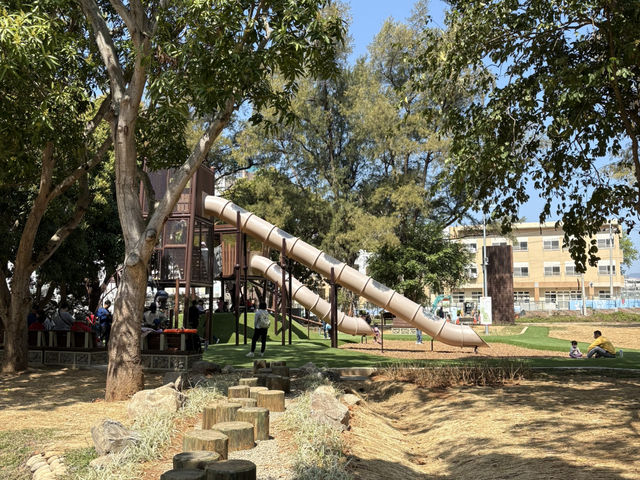臺中 后里森林園區 🆕 最新公園開放囉～多種溜滑梯還有搖椅可以chill一下！