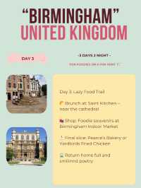 Birmingham 3-days itinerary -