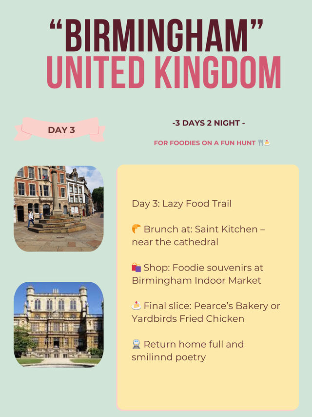 Birmingham 3-days itinerary -