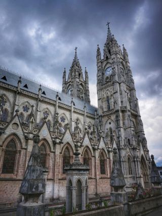 Quito Cathedral and the Angel Statue