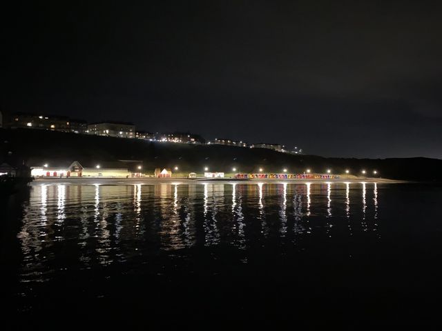 Saltburn at Night: Coastal Scene Under Stars